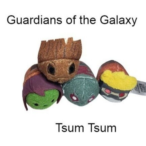 Marvel Guardians of the Galaxy Tsum Tsum Plush Figures Stuffed 4 Piece Bundle - Picture 1 of 5